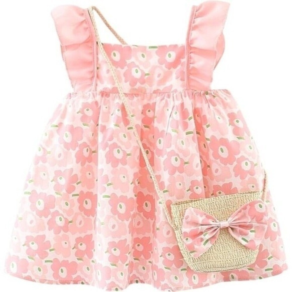 Baby Girl Pink Cotton Dress with Pockets Size 12–18M Soft & Comfy Outfit